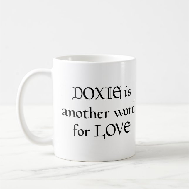 doxie word coffee mug (Left)