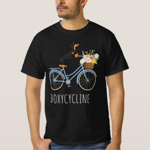 Doxycycline Pharmacy Pun , Dachshund on Bicycle, P T-Shirt