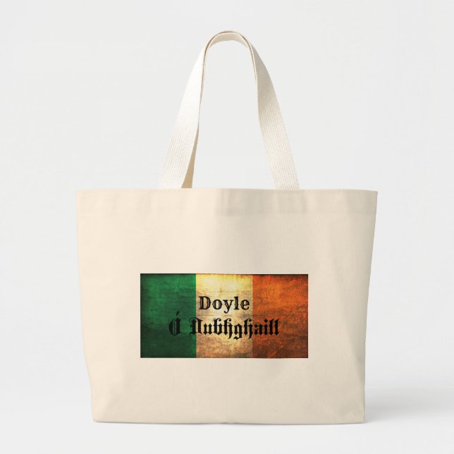 Doyle Irish Flag Large Tote Bag (Front)