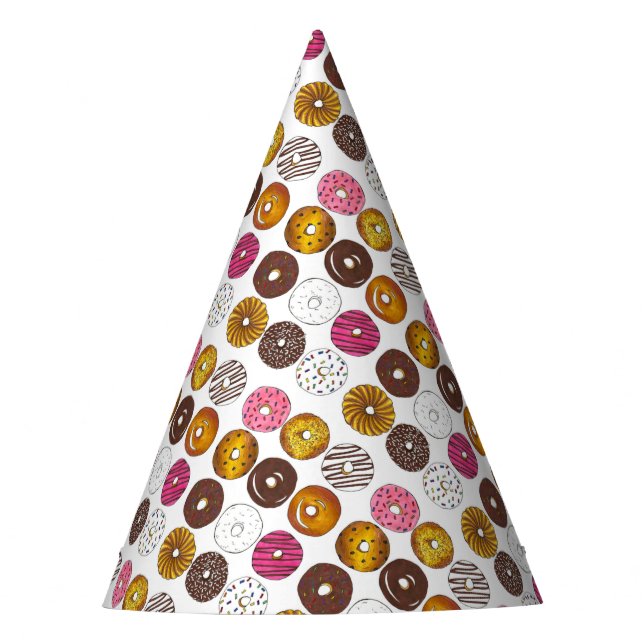 Dozen Doughnuts Doughnuts Breakfast Junk Food Food Party Hat (Front)