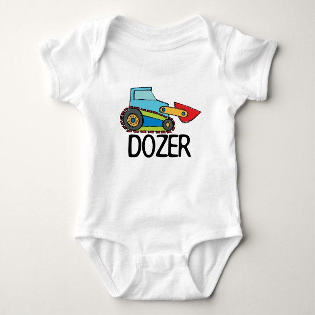 Dozer Bulldozer Transportation Baby Bodysuit (Front)