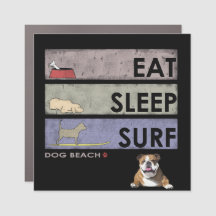 Dozer Surfs Eat Sleep SURF car magnet