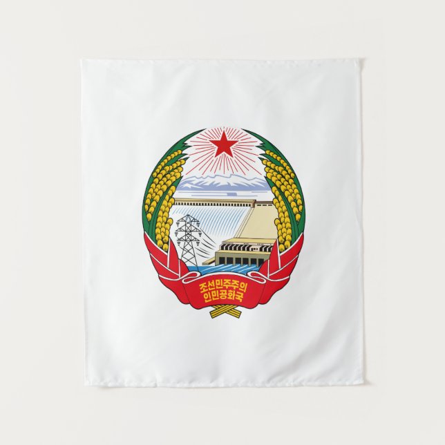 DPRK North Korea Emblem Juche Socialist Communist Tapestry (Front)