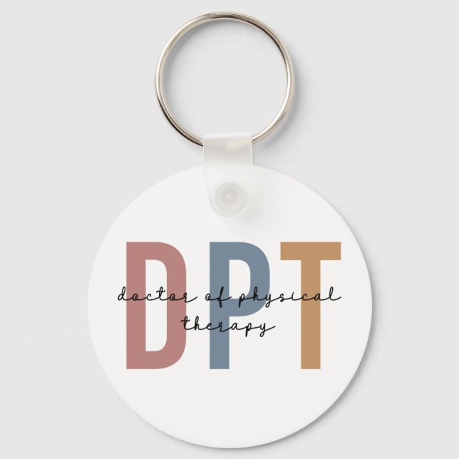 DPT Doctor of Physical Therapy Physical Therapist Key Ring (Front)