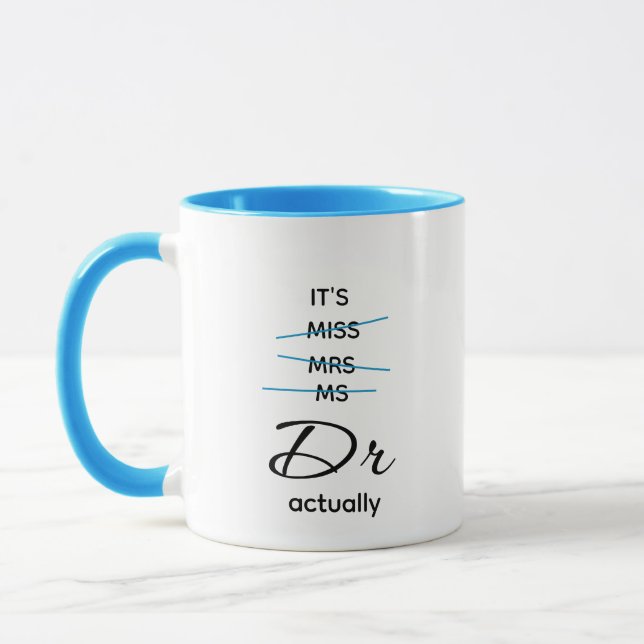 Dr. Actually Blue Mug (Left)