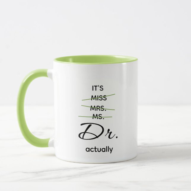 Dr. Actually Green Mug (Left)