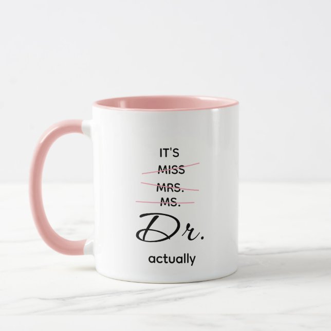 Dr. Actually Pink Mug (Left)