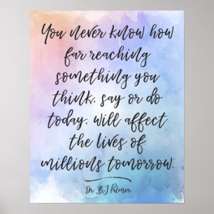 Dr. B.J. Palmer Quote Calligraphy Watercolor Poster