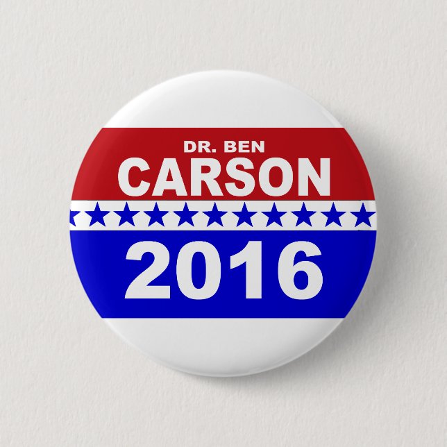 Dr. Ben Carson 2016 6 Cm Round Badge (Front)