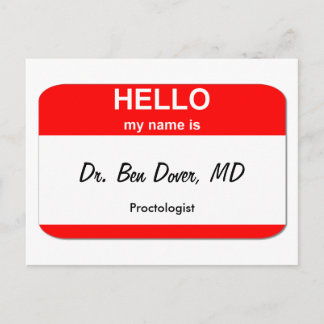 Dr. Ben Dover, MD Postcard