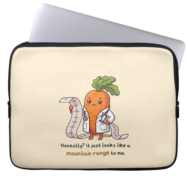 Dr. Carrot ECG Mountain Range Funny Medical Laptop Sleeve (Front)