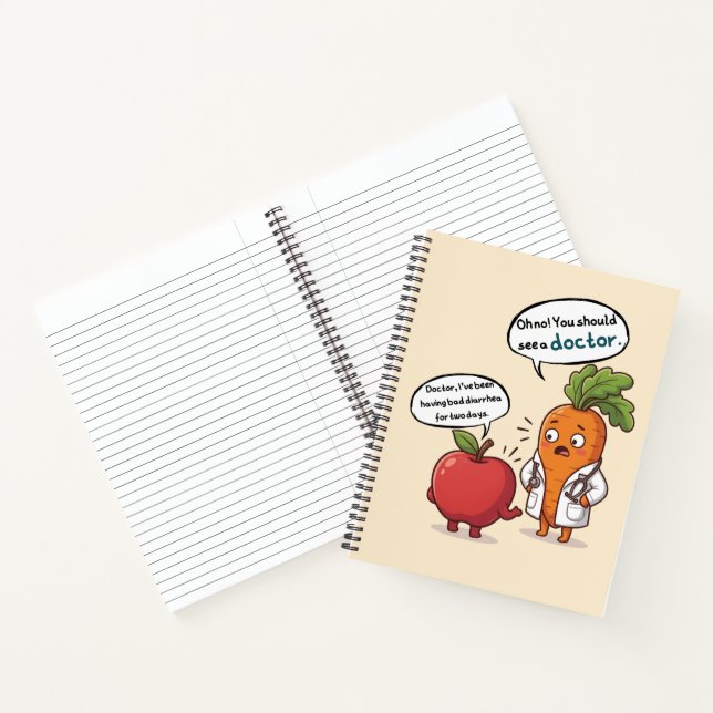 Dr. Carrot with His First Patient Funny Medical  Notebook (Inside)