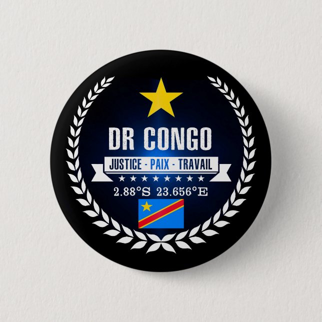 DR Congo 6 Cm Round Badge (Front)