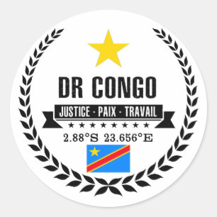 DR Congo Classic Round Sticker
