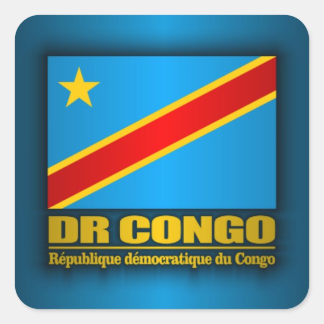 DR Congo Flag Square Sticker (Front)