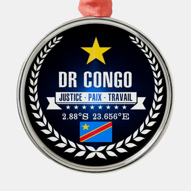 DR Congo Metal Tree Decoration (Front)