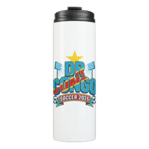 DR Congo Soccer 2026 Soccer Bold Country Typograph Thermal Tumbler
