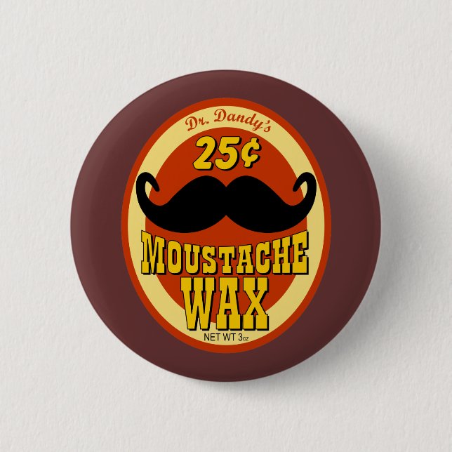 Dr. Dandy's Moustache Wax 6 Cm Round Badge (Front)