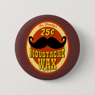 Dr. Dandy's Moustache Wax 6 Cm Round Badge