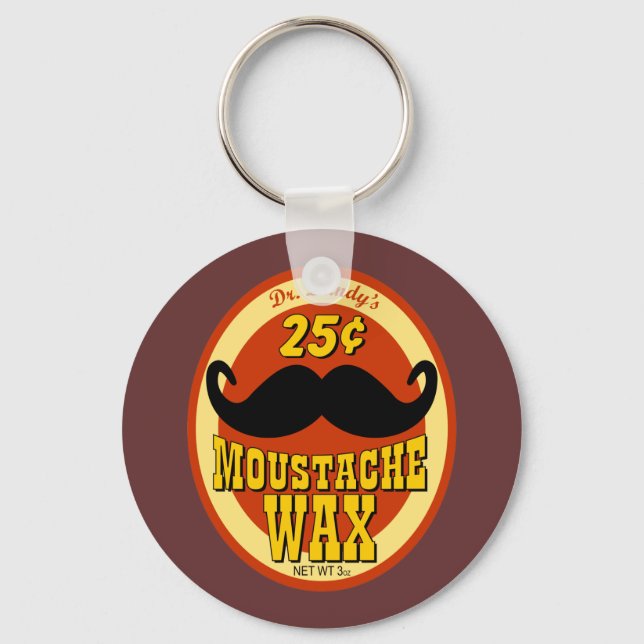 Dr. Dandy's Moustache Wax Key Ring (Front)