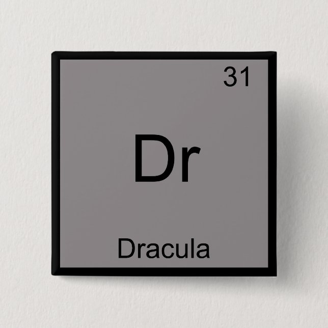 Dr - Dracula Funny Chemistry Element Symbol Tee 15 Cm Square Badge (Front)