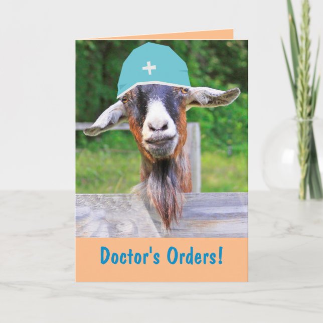 Dr. Eli The Goat Get Well Card (Front)