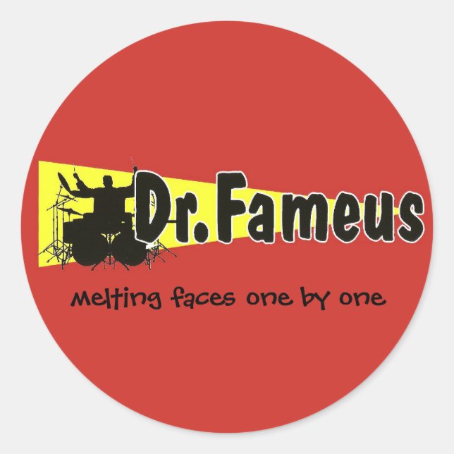 dr.fameus photoshoped plain, melting faces one ... classic round sticker (Front)
