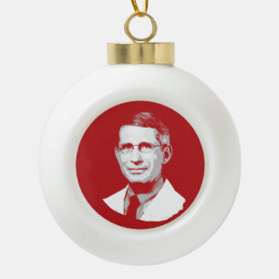 DR FAUCI CERAMIC BALL CHRISTMAS ORNAMENT