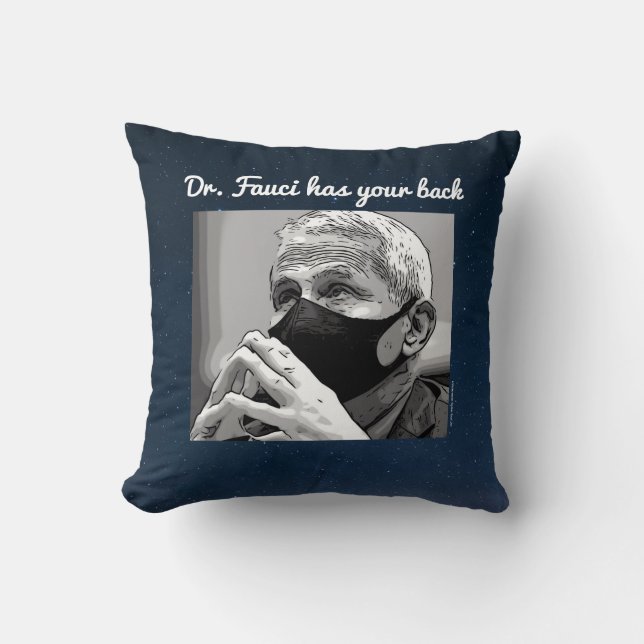 Dr. Fauci, navy/outer space, Cushion (Front)
