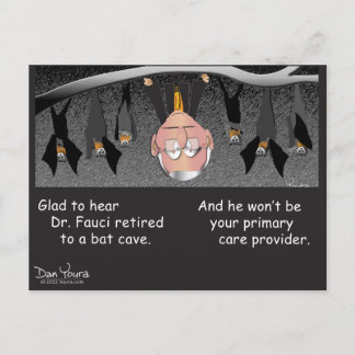 Dr Fauci Retired to a Bat Cave postcard