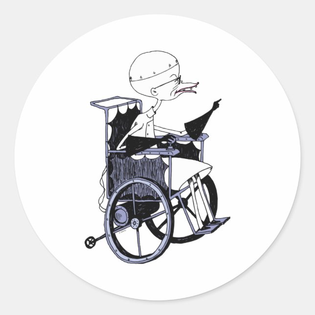 Dr Finkelstein Mad Scientist Baby  Classic Round Sticker (Front)