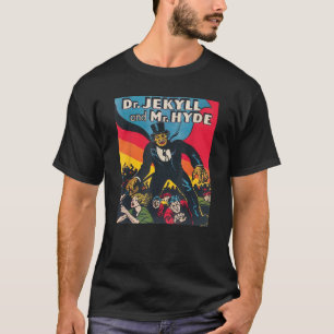 Dr Jekyll Mr Hyde Art Retro Halloween Monster T-Shirt