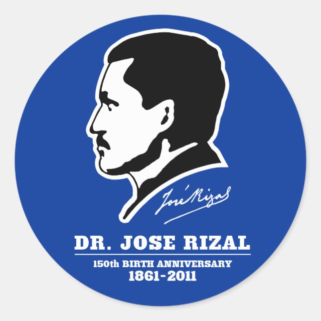 Dr. Jose Rizal @ 150th Birth Anniversary Souvenirs Classic Round Sticker (Front)