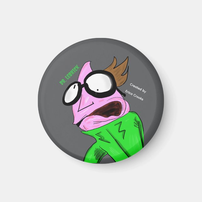 Dr. LeBrick stare puppet Magnet (Front)
