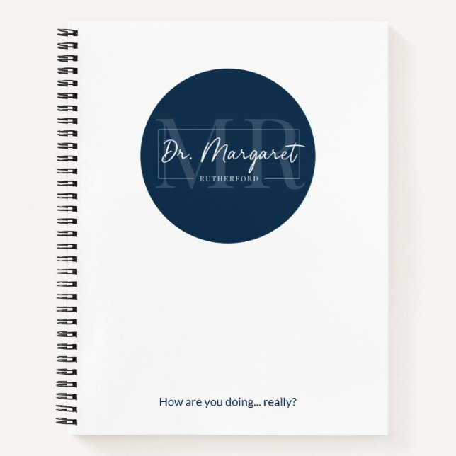 Dr. Margaret Journal - Soft or Hard Cover - Blue (Front)