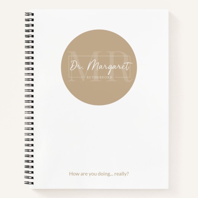 Dr. Margaret Journal -  Soft or Hard Cover - Tan (Front)