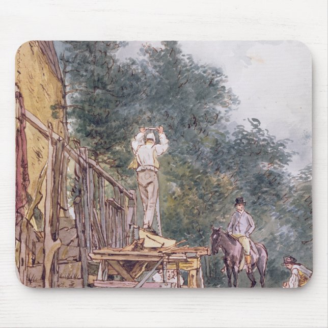 Dr. Monro inspecting his stables Mouse Pad (Front)