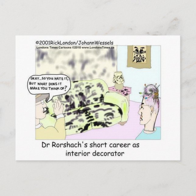 Dr Roarscach Interior Decorator Funny Tees & Gifts Postcard (Front)