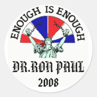 DR.RON PAUL, 2008 CLASSIC ROUND STICKER