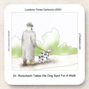 Dr Rorschach Takes Dog Spot 4 A Walk Funny Coaster