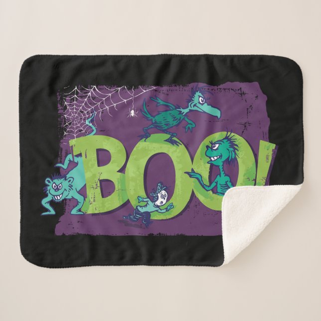 Dr. Seuss | BOO! Halloween Graphic Sherpa Blanket (Front (Horizontal))