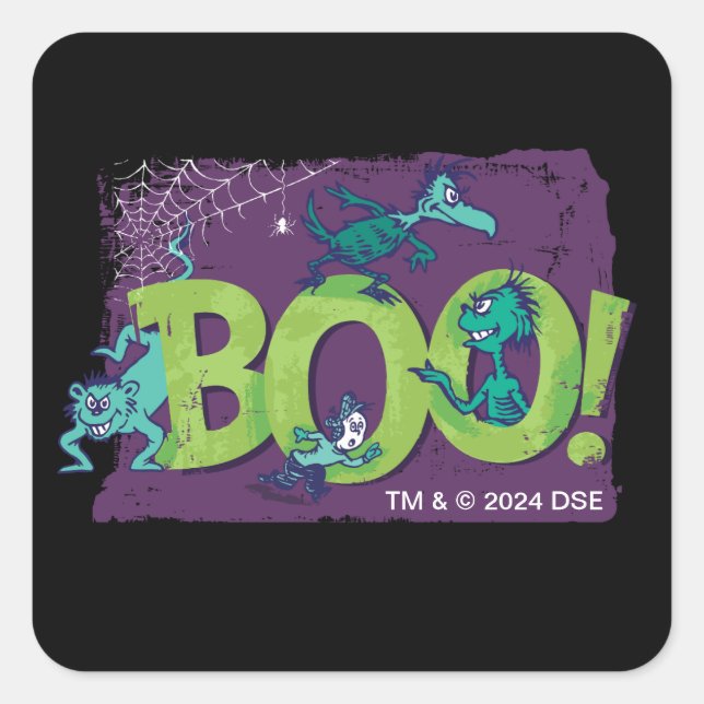Dr. Seuss | BOO! Halloween Graphic Square Sticker (Front)