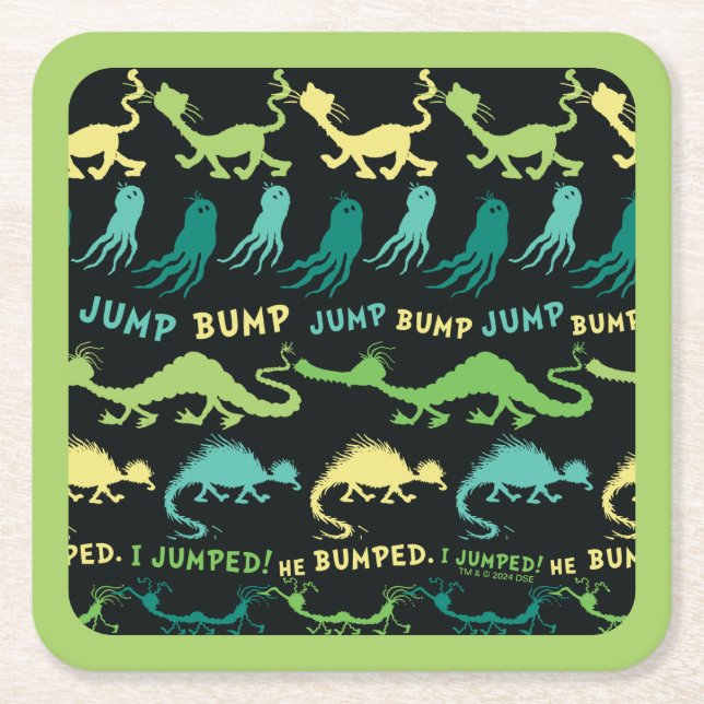 Dr. Seuss | "Bump Jump" Hallowen Pattern Square Paper Coaster (Front)