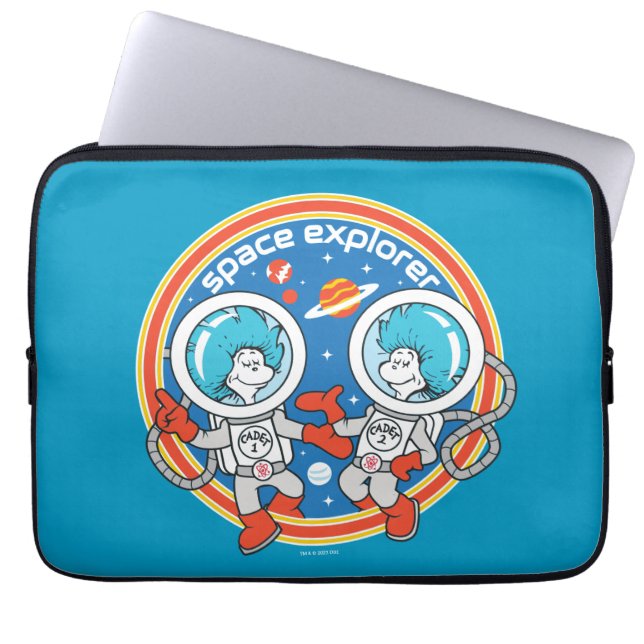Dr. Seuss | Cadet One Cadet Two Space Explorer Laptop Sleeve (Front)