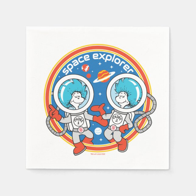 Dr. Seuss | Cadet One Cadet Two Space Explorer Napkin (Front)