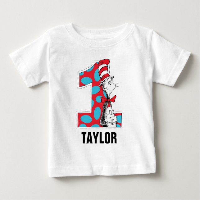 Dr. Seuss | Cat in the Hat 1st Birthday Baby T-Shirt (Front)