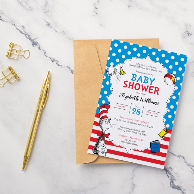 Dr. Seuss - Cat in the Hat Baby Shower Invitation (Creator Uploaded)