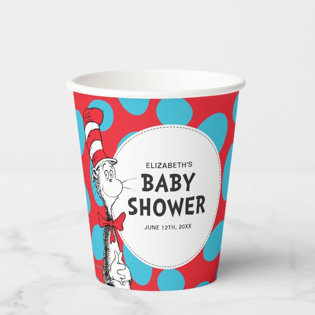 Dr. Seuss Cat in the Hat Baby Shower Paper Cups (Front)