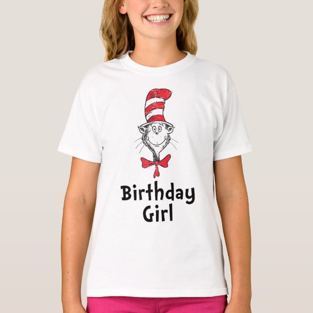 Dr. Seuss Cat in the Hat Birthday Girl T-Shirt (Front)