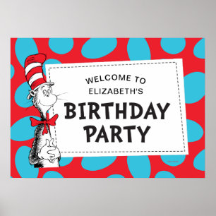Dr. Seuss   Cat in the Hat Birthday Party Poster